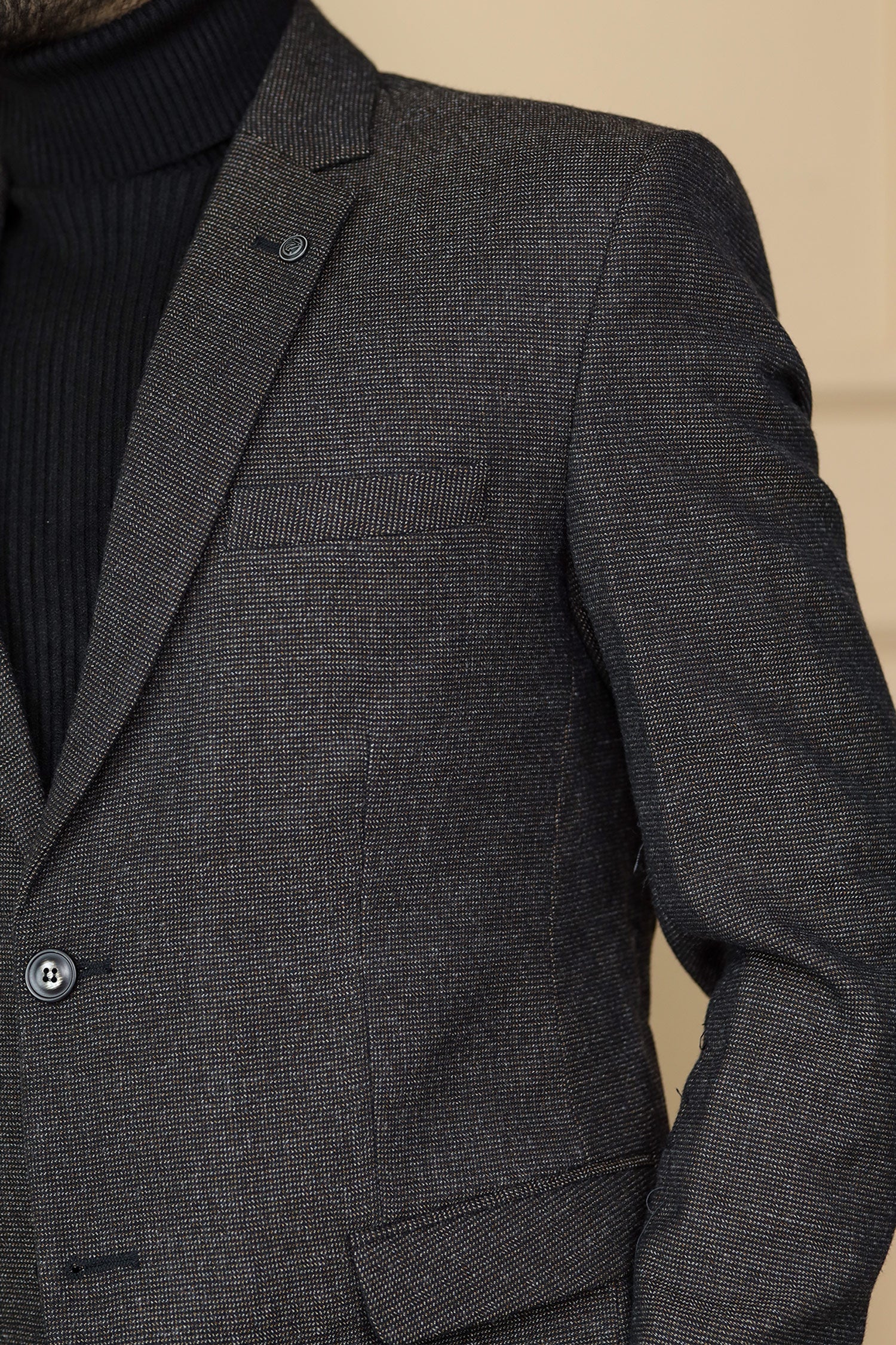 Classic Rich Sharp Texture Pattern Men Blazer