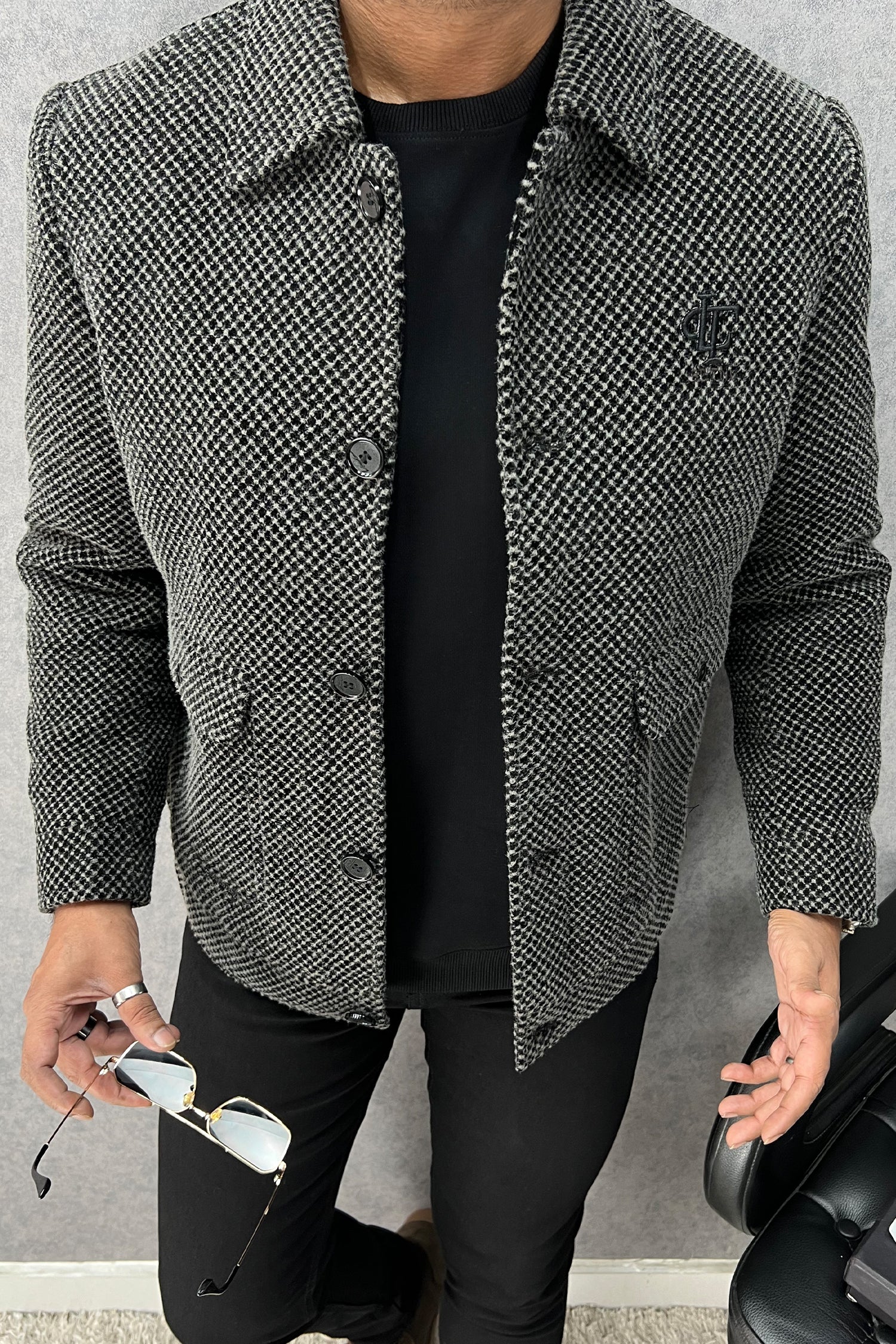 Geometric Pattern Imported Men's Woolen Jacket