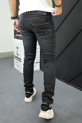 Slim Fit Premium Turbo Jeans in Charcoal black