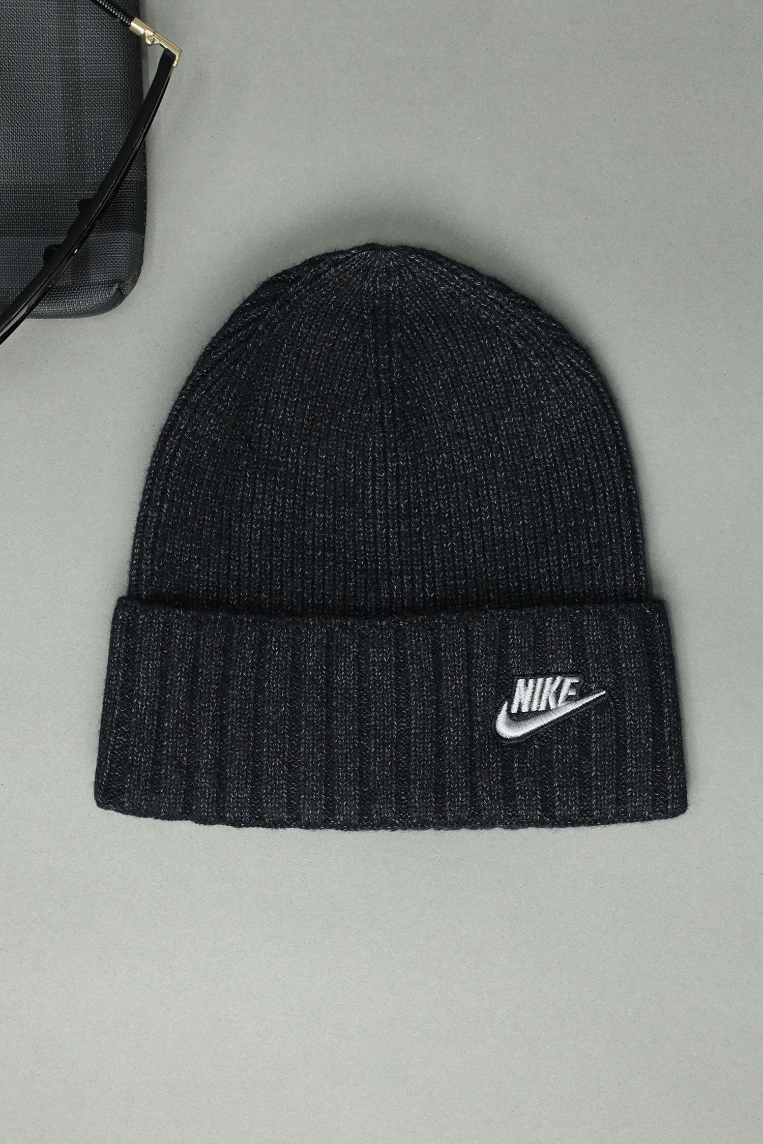 Nke Icon Cashmere Wool Beanie Cap In Charcoal Black