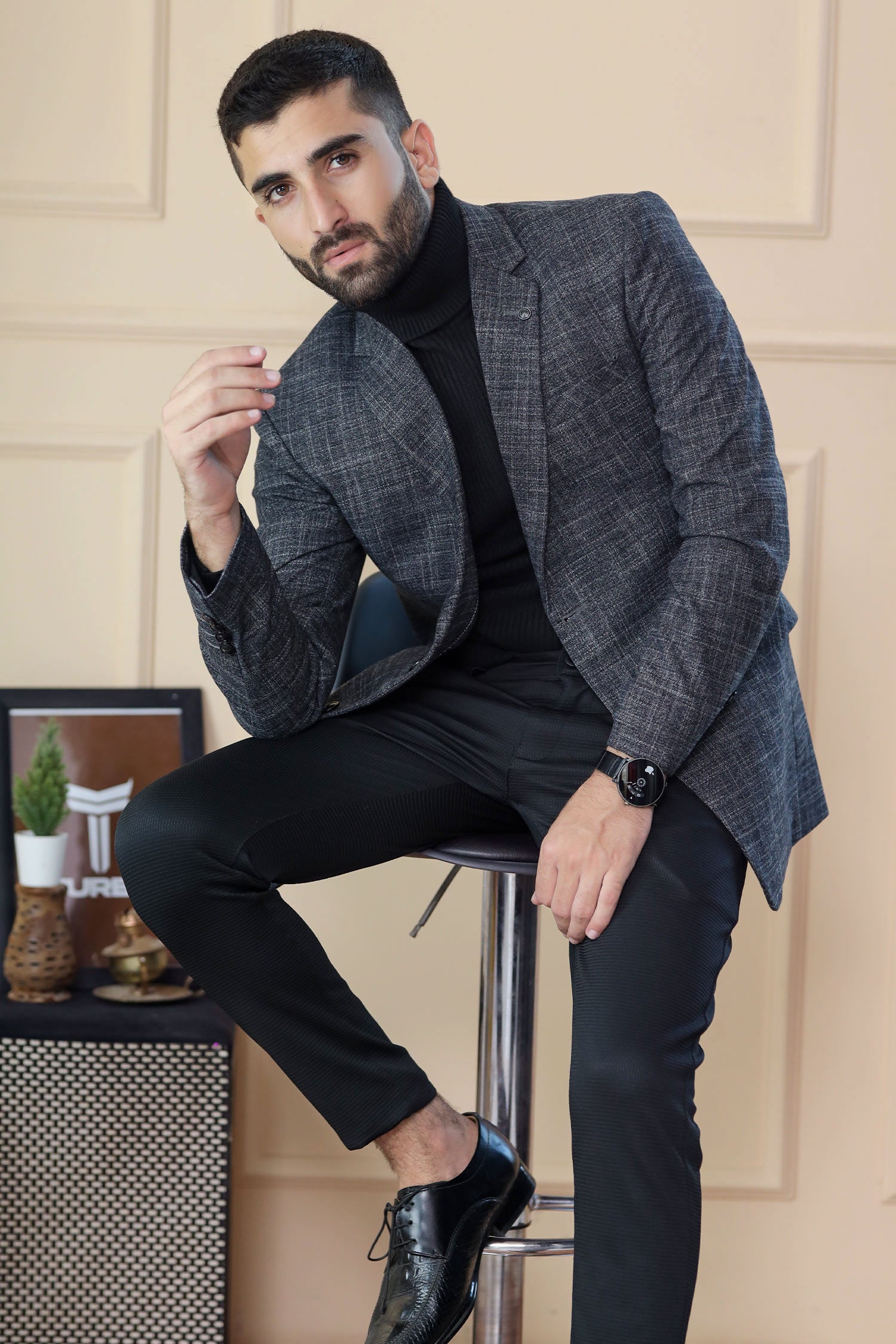 Classic Rich Ember Tone Mens Casual Blazer