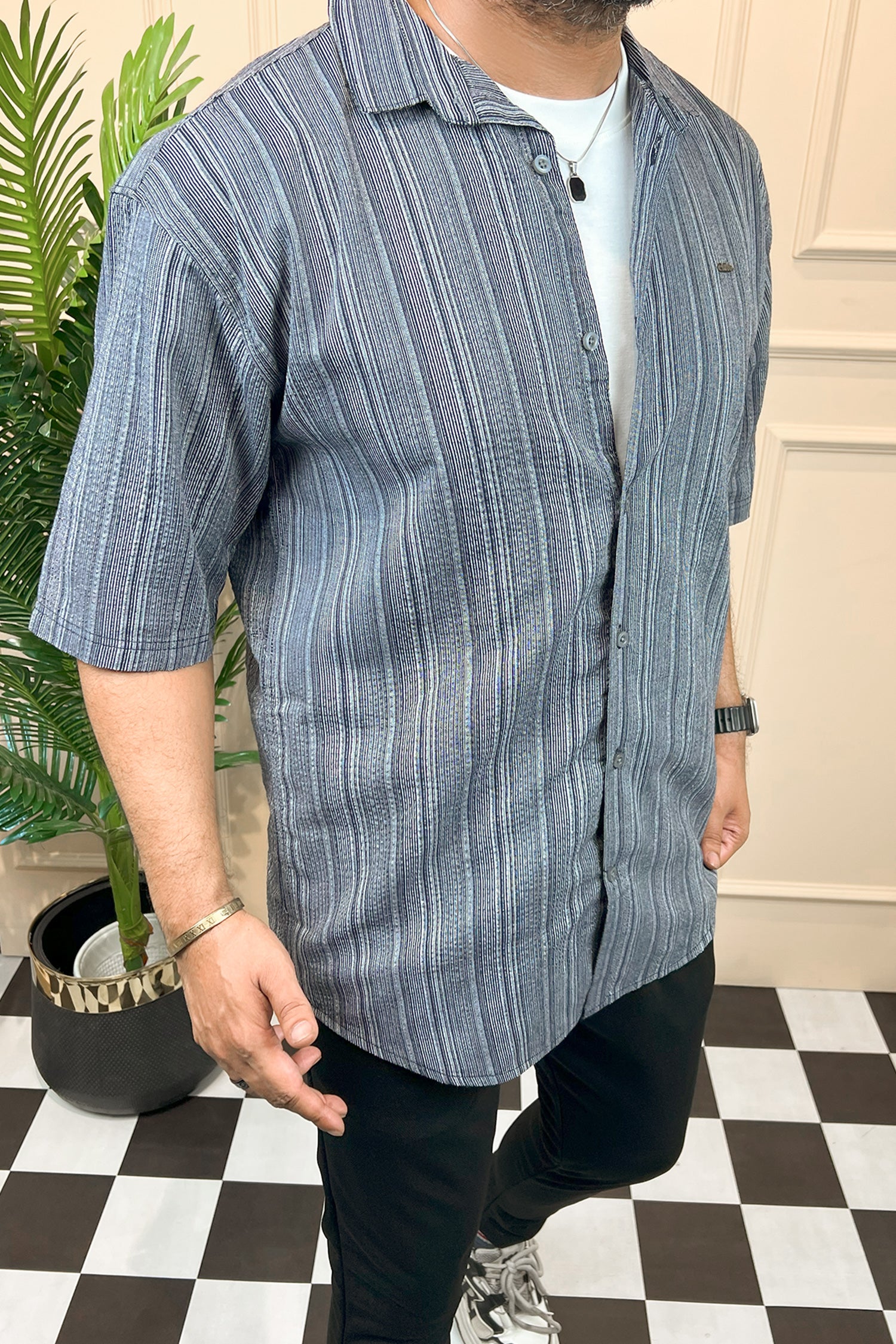 Turbo Down Box Collared Casual Shirt