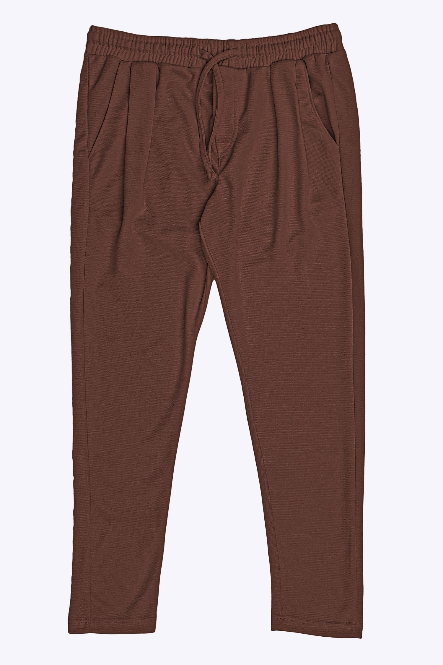 Turbo Elastic Classic Pleated Slimfit Trouser In Coffee Brown