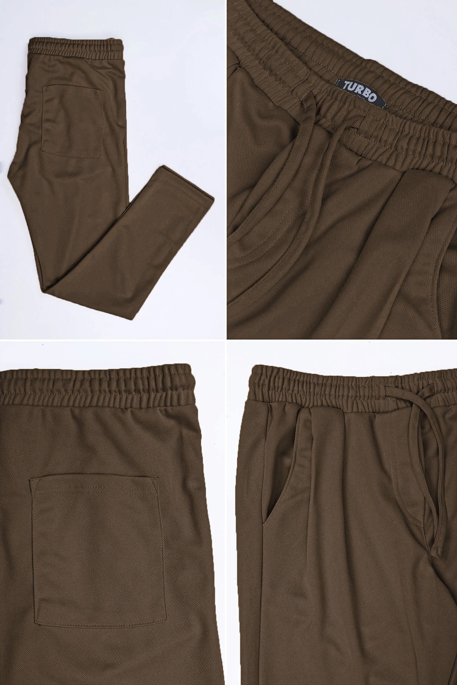 Turbo Elastic Classic Pleated Slimfit Trouser In Coffee Brown