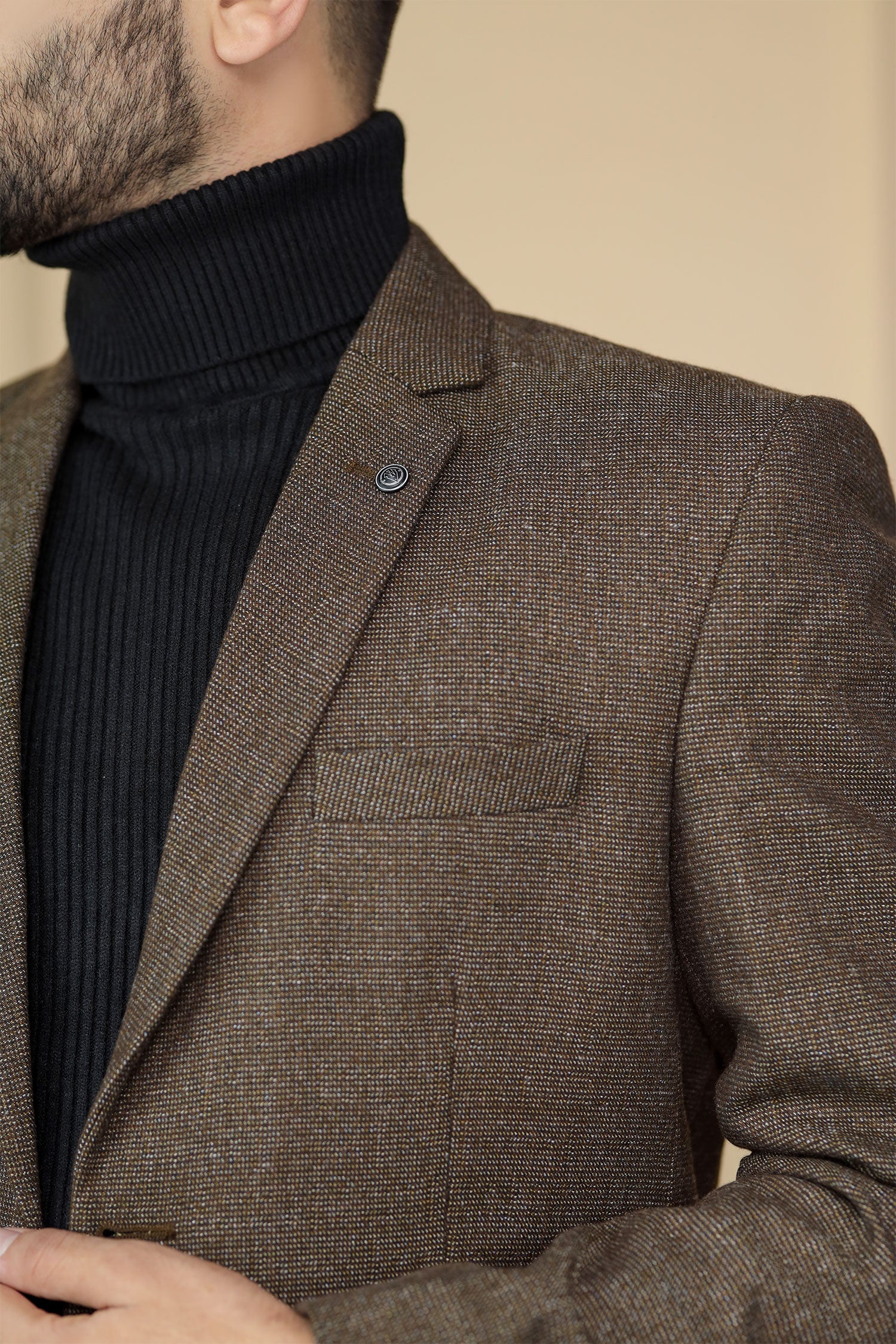 Classic Rich Sharp Texture Pattern Men Blazer