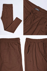 Turbo Elastic Classic Pleated Slimfit Trouser In Coffee Brown