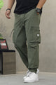 Men's Elastic Drawstring Zippered-Side-Pockets Cargo Trouser
