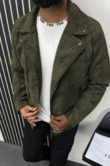 Zip Pocket Style Men's Imported Suede Leather Jacket