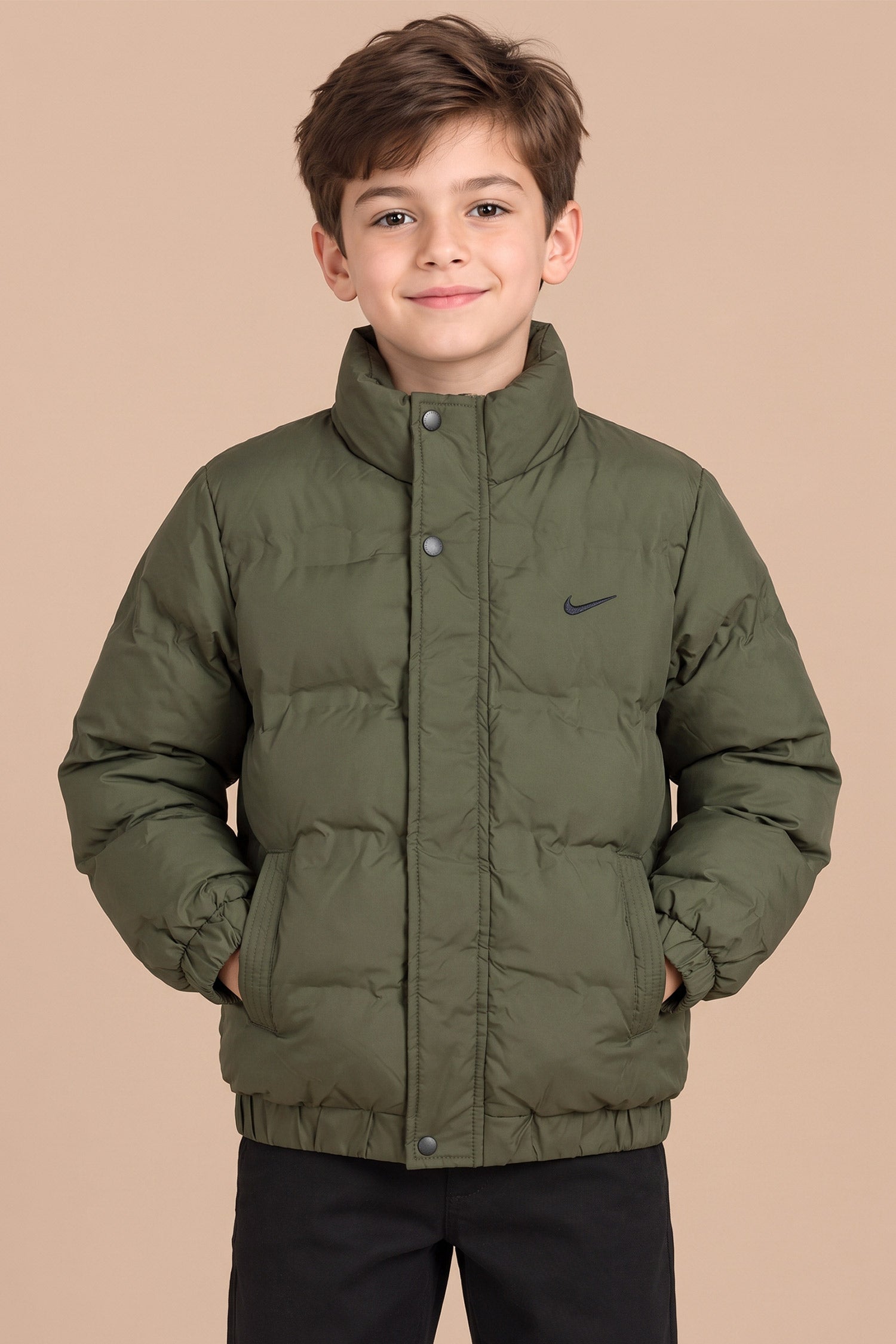 Nke Classic Padded Imported Kid's Puffer Jacket In Camo Green