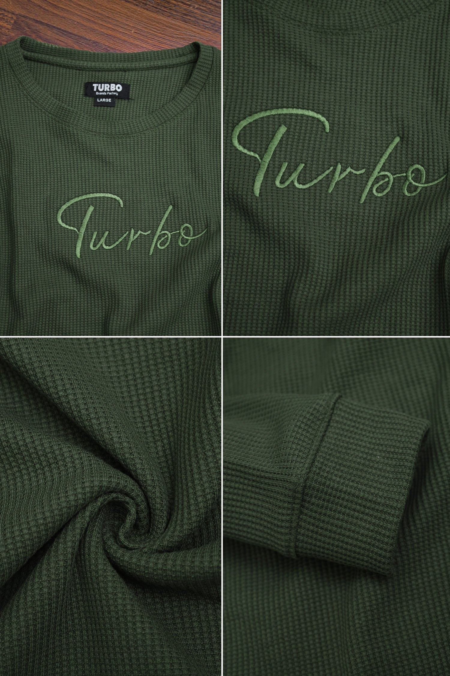 Turbo Signature Logo Round Neck Thermal Cotton Men's Sweatshirt