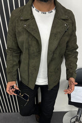 Zip Pocket Style Men's Imported Suede Leather Jacket