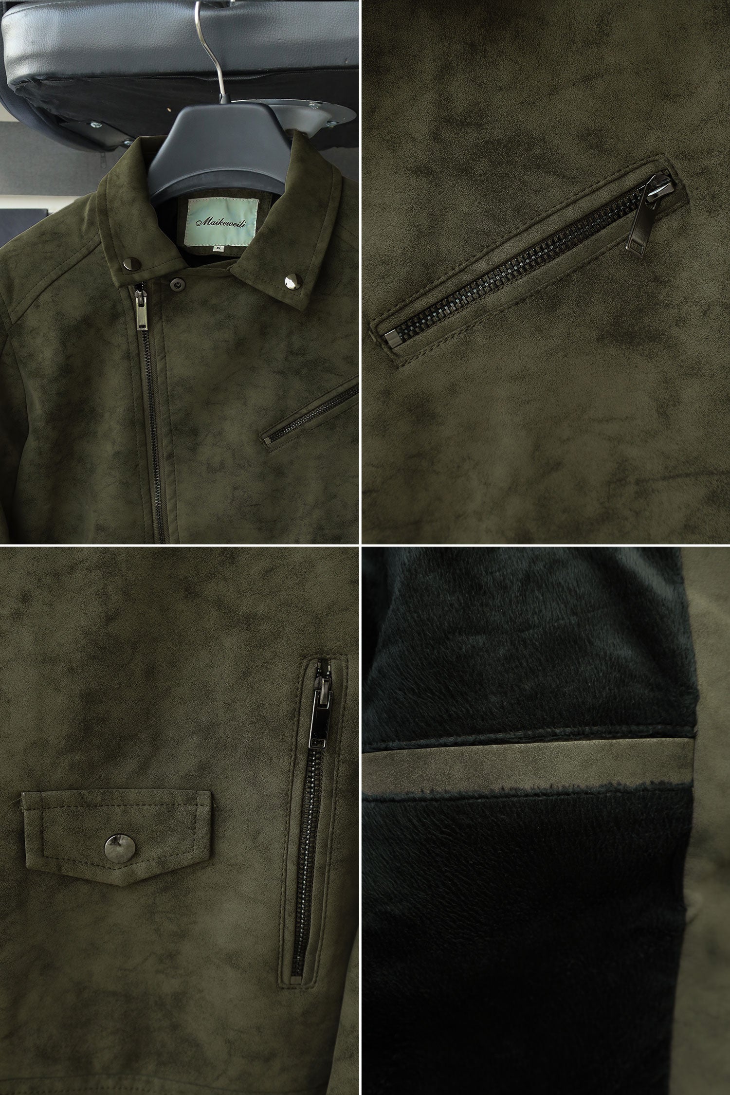 Zip Pocket Style Men's Imported Suede Leather Jacket