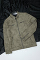 Springfield Suede Leather Jacket In Camo Green