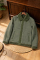Turbo Sherpa Lined Imported Men's Suede Jacket In Camo Green