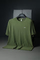 Turbo Stretch-Cotton Round Neck Dry-fit Shirt In Camo Green