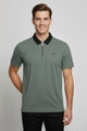 Turbo Fashion Transmission Zip Collar Men's Polo Shirt In Camo Green