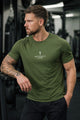 Turbo Street-Style Round Neck Dry-fit Shirt In Camo Green