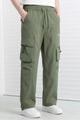 Men's Flap Pockets Drawstring Waist Cargo Trouser