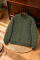 Turbo Quilted Bomber-Effect Imported Men's Suede Jacket In Camo Green