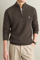 Polo Pony Winter Old Money Pullover Imported Men's Jumper Sweater In Choclate
