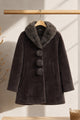 Women's Unique Spherical Buttons Imp Wool Long Coat In Choclate