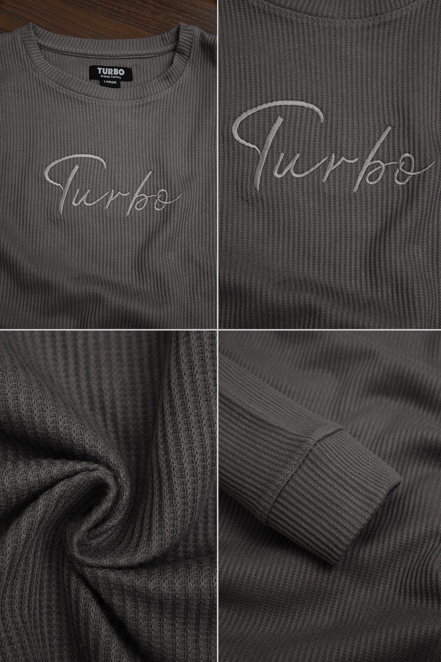 Turbo Signature Logo Round Neck Thermal Cotton Men's Sweatshirt