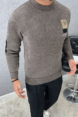 Fashion Patchwork Round Neck Imported Men's Sweatshirt