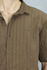 Turbo Crease-Striped Casual Shirt