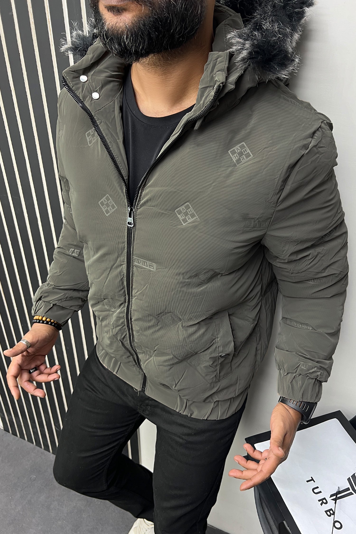 Feel Good Branded Hood Style Imported Puffer Jacket