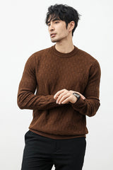 Power Look Patterened Crew-Neck Imported Men's Sweater