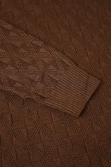 Power Look Patterened Crew-Neck Imported Men's Sweater
