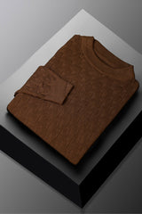 Power Look Patterened Crew-Neck Imported Men's Sweater
