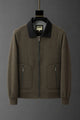 Turbo Textured Stripe Design Imp Men's Wool Jacket In Choclate