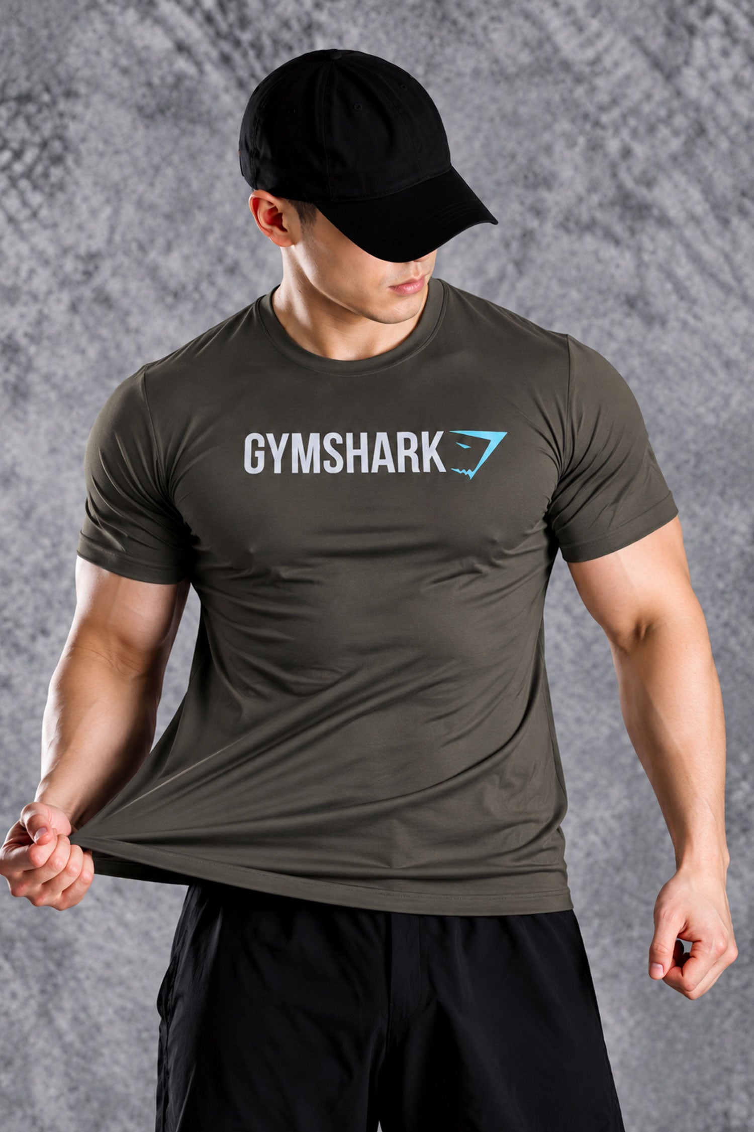 Gym Shrk Athletic Workout Men's Dry-Fit Tee