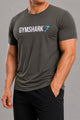 Gym Shrk Athletic Workout Men's Dry-Fit Tee In Choclate