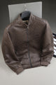 Splash FAV Textured Suede Leather Jacket In Choclate