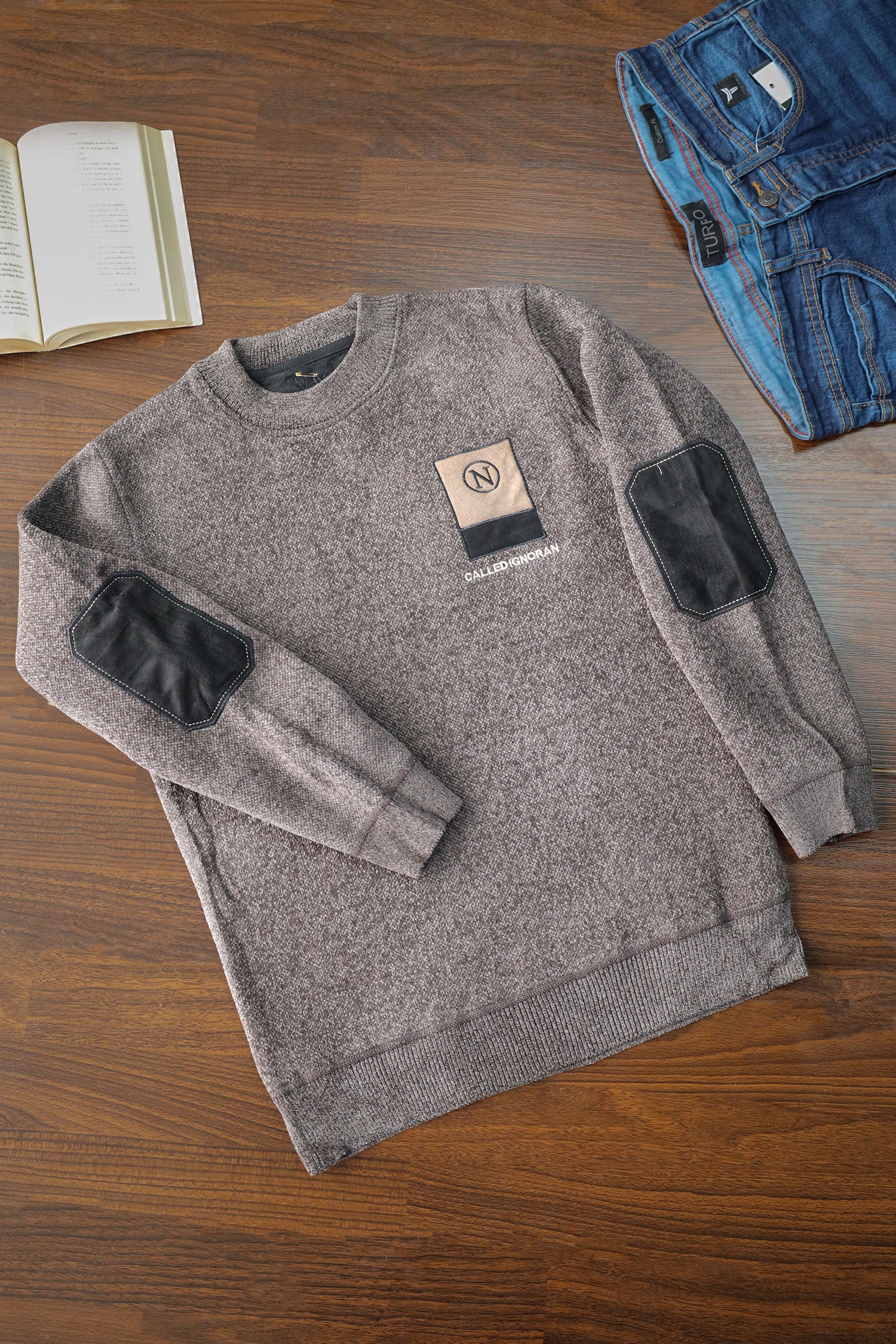 Fashion Patchwork Round Neck Imported Men's Sweatshirt