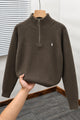 Polo Pony Winter Old Money Pullover Imported Men's Jumper Sweater In Choclate