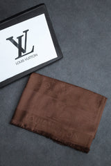 Luis Vten Self Motif Finest Silk Men Mufflers In Chocolate