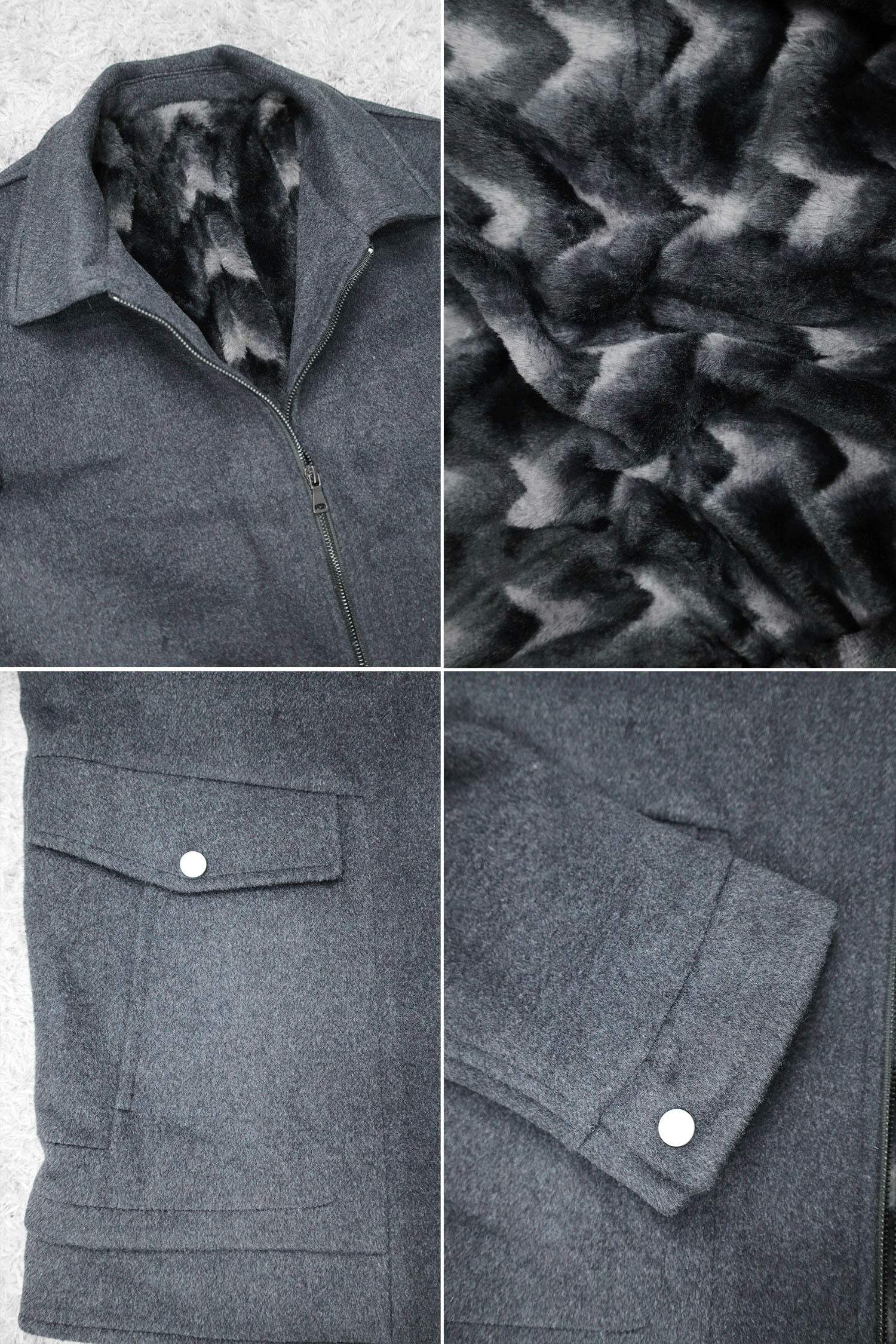 Button Pockets Design Imported Men's Woolen Jacket