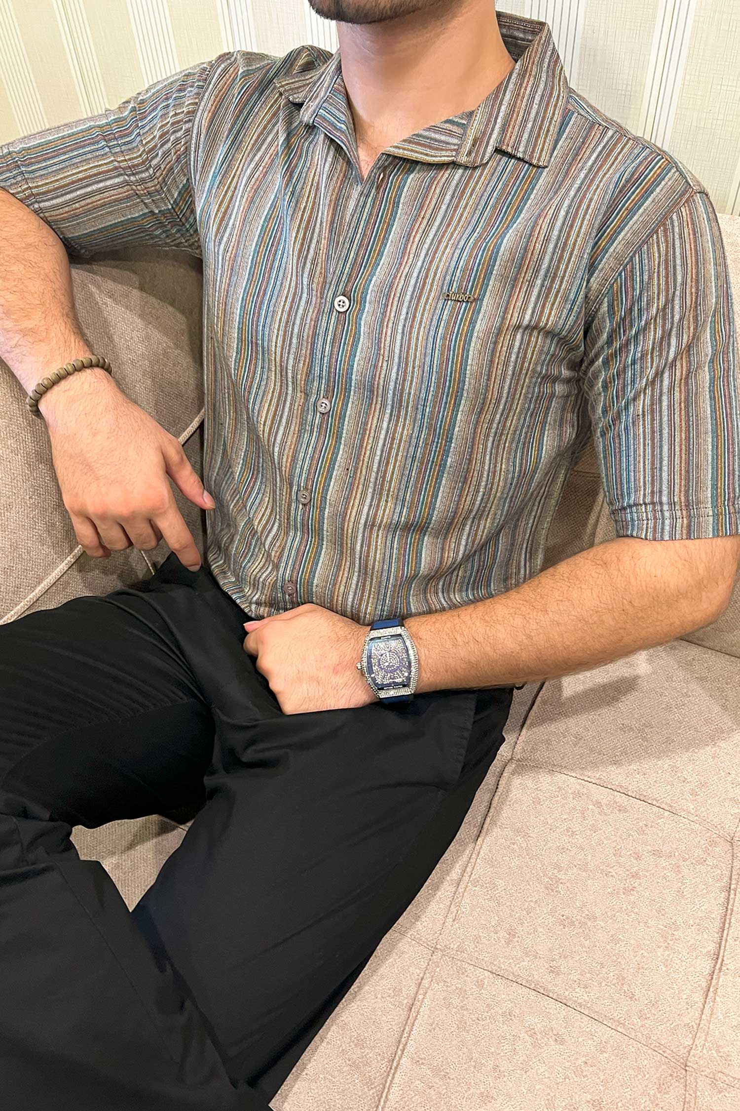 Turbo Spring Edit Textured Casual Shirt