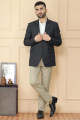 Classic Rich Self Pattern Men Blazer