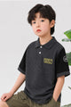 Hcket Heritag Colourblock Younger Kids Polo Shirt In Charcoal