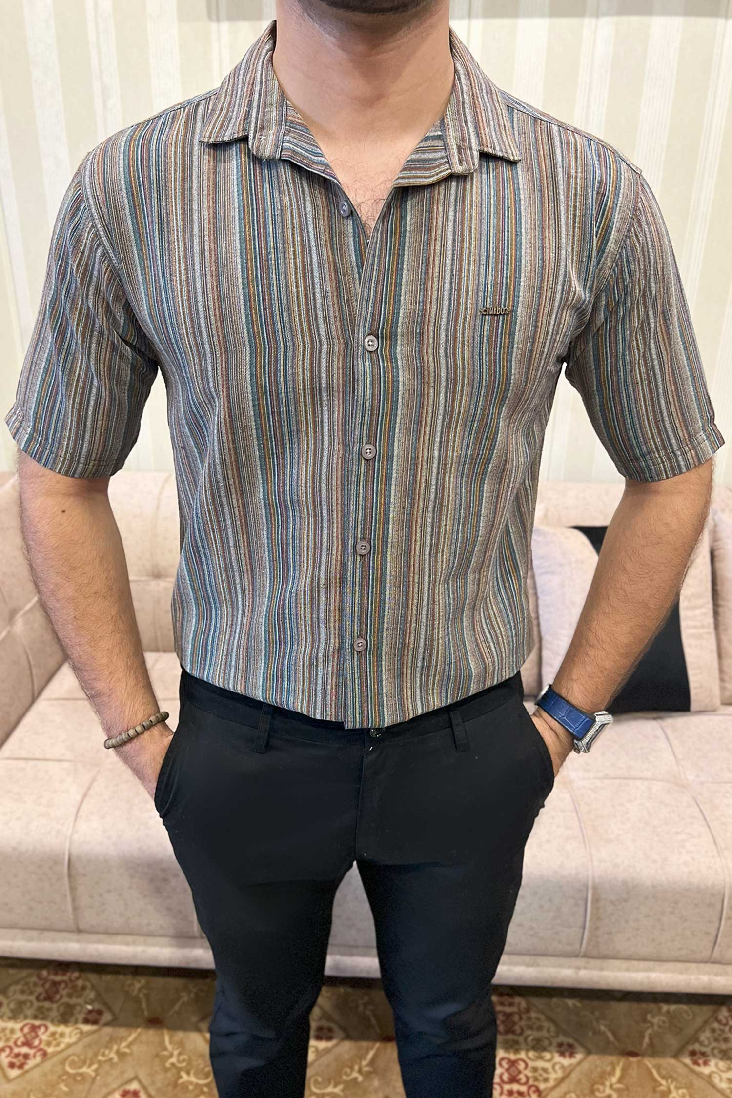 Turbo Spring Edit Textured Casual Shirt