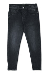 Light Faded Turbo Ankle Fit Jeans In Charcoal