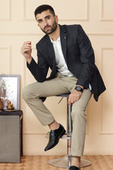 Classic Rich Self Pattern Men Blazer