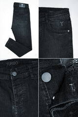 Light Faded Turbo Ankle Fit Jeans In Charcoal