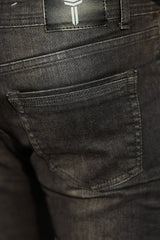 Light Faded Slim Fit Turbo Jeans In Charcoal