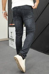 Light Faded Turbo Slim Fit Jeans In Charcoal