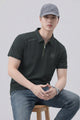 Turbo Zip Collar Style Men's Polo Shirt In Charcoal